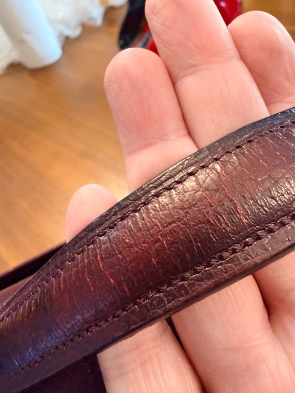 YSL Rare Vintage Portfolio Leather Briefcase in Burgundy with Gold hardware - Picture 14 of 16